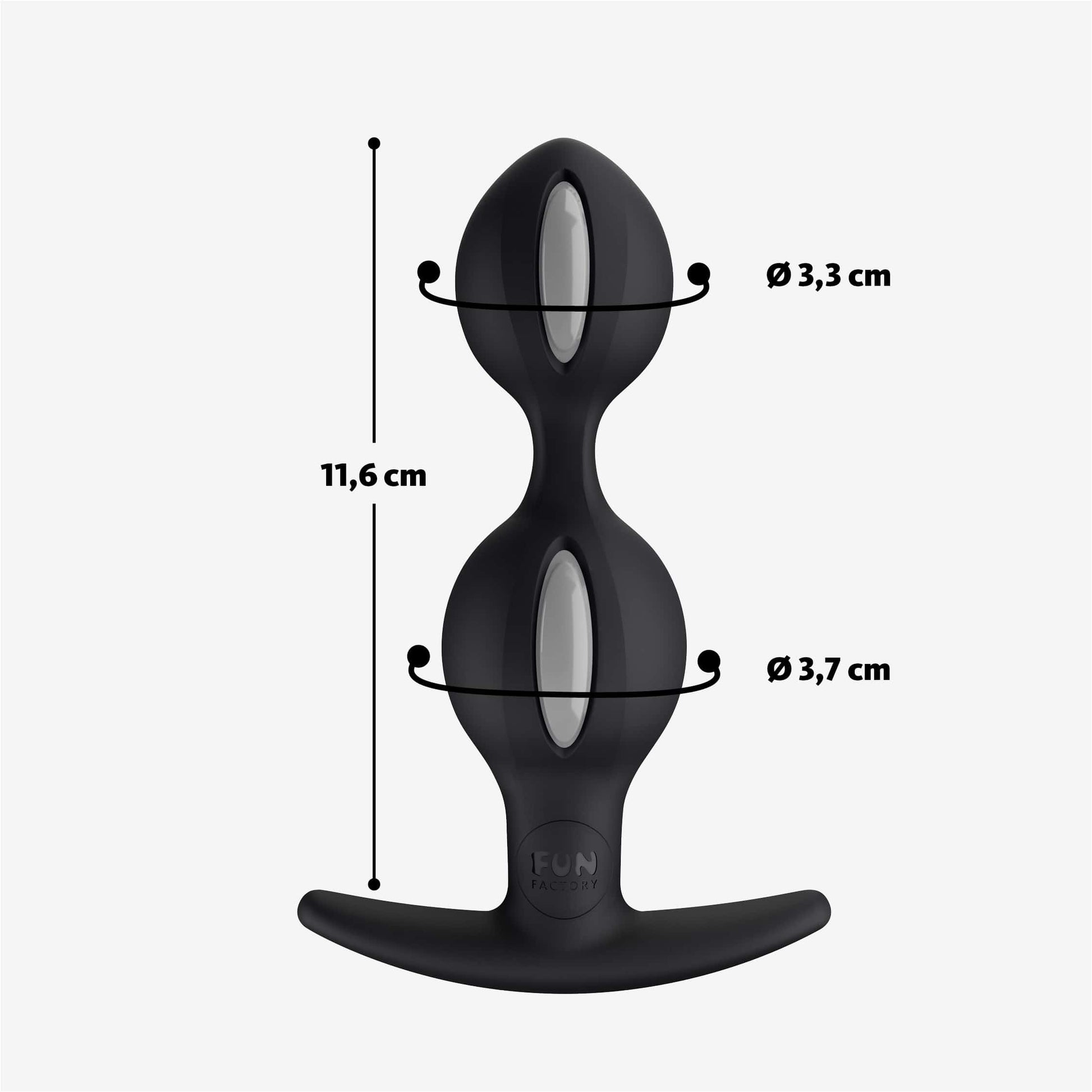 FUN FACTORY - Analkugeln B BALLS DUO grey/black