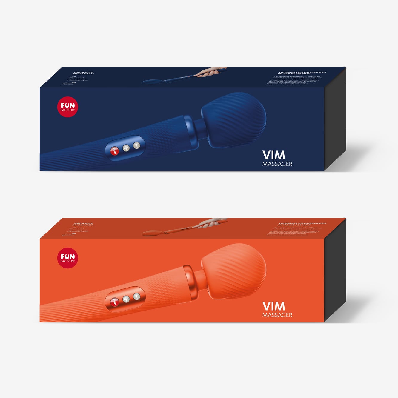 VIM Sunrise Orange und Midnight Blue Verpackung – FUN FACTORY
